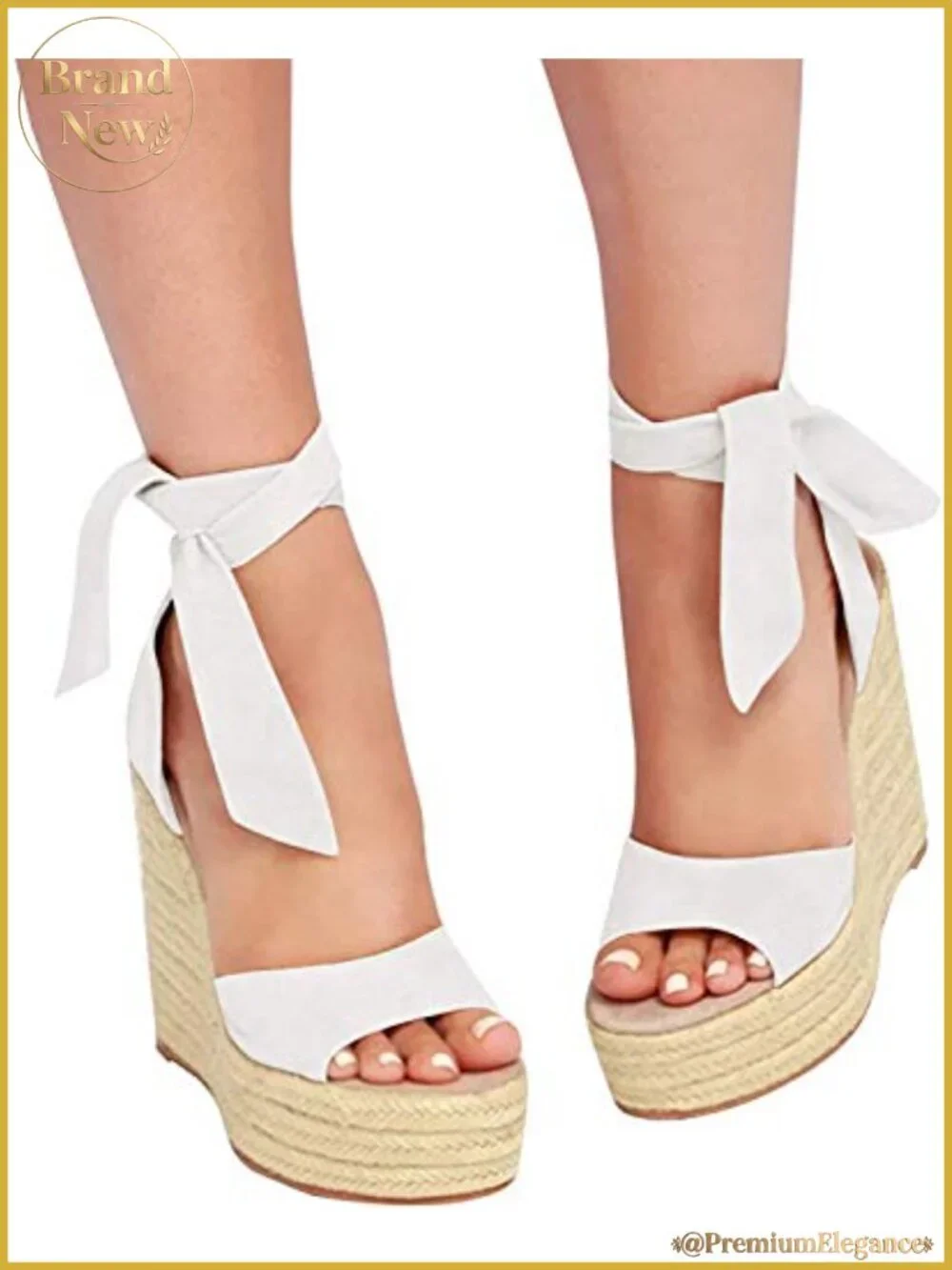 Platform Espadrille Wedges Open Toe Ankle Strap Buckle Up High Heel Sandals